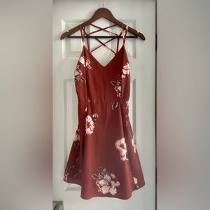 Medium, rust red, with cute tie back, boutique dress!